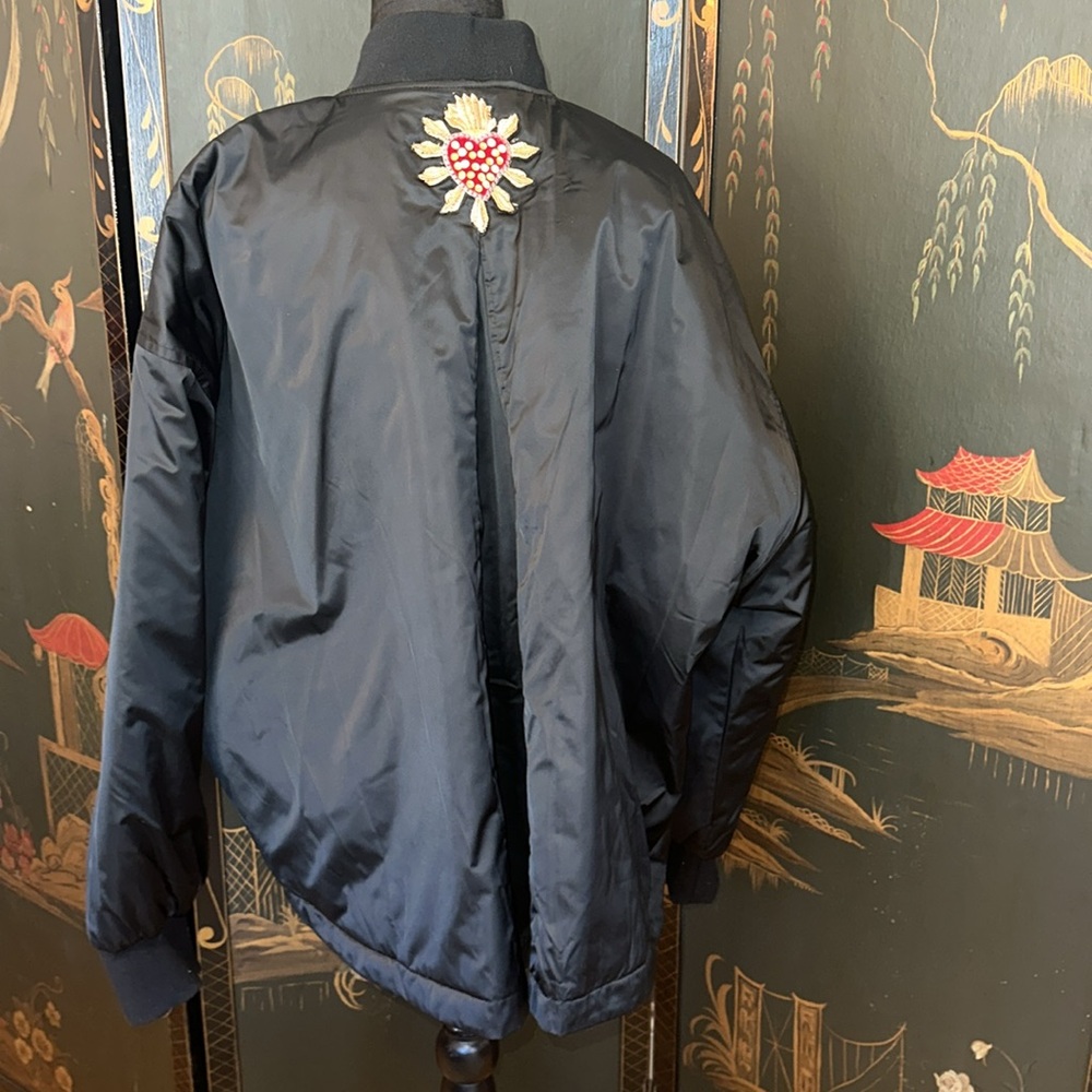 A New Day Swing Jacket with Sacred Heart Embellishment Size XL